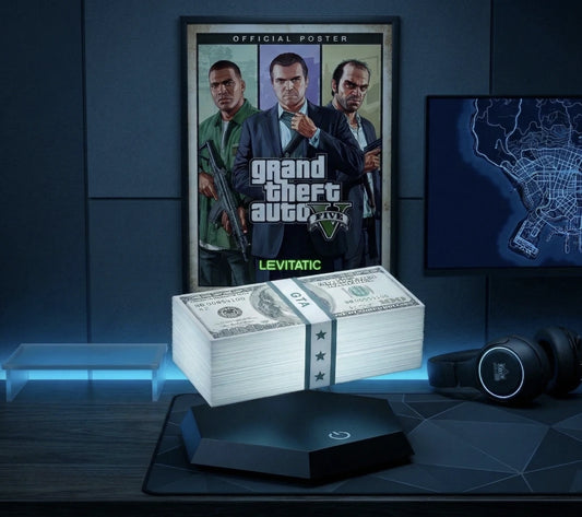 Magnetic Levitating Money Lamp – GTA Floating LED Desk Lamp (360° Rotating)